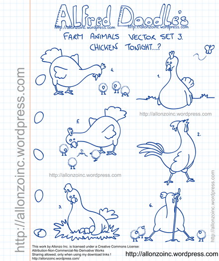Farm Animals Doodle Set 3