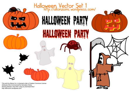 Vector Halloween Set 1 by Allonzo Inc